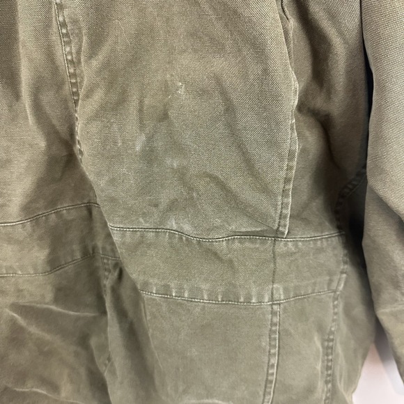 Banana Republic VTG Army Green Leather Collar Distressed Jacket Mens M Read - Picture 12 of 16